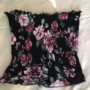 Black Floral tube top